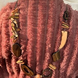 Brown and Cream Organic Necklace